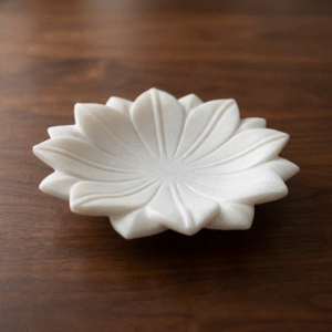 White Marble Lotus Petal Trinket Handcrafted Tray