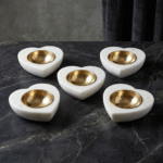 Clover Heart Marble Tealight Holder / Diya Set of 5
