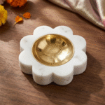 Daisy Bloom Marble Tealight Holder / Diya Set