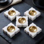 Ornamental Quatrefoil Marble Tealight Holder / Diya Set of 5