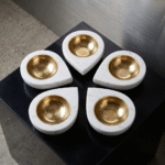 Petal Drop Marble Tealight Holder / Diya Set of 5