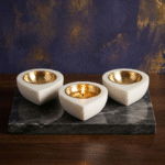 Petal Drop Marble Tealight Holder / Diya Set of 3
