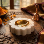 Scalloped Bloom Marble Tealight Holder