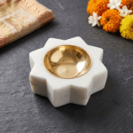 Six-Point Star Marble Tealight Holder / Diya Set