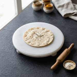 White Marble Chakla – Round Roti/Chapati Rolling Board