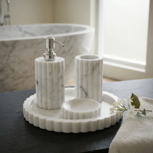 Marble Fluted Bathroom Set