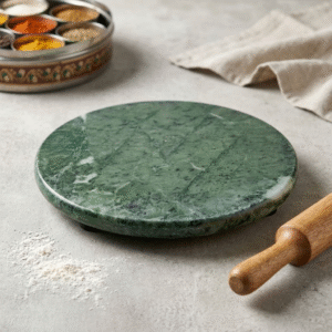 Green Marble Chakla – Round Roti/Chapati Rolling Board